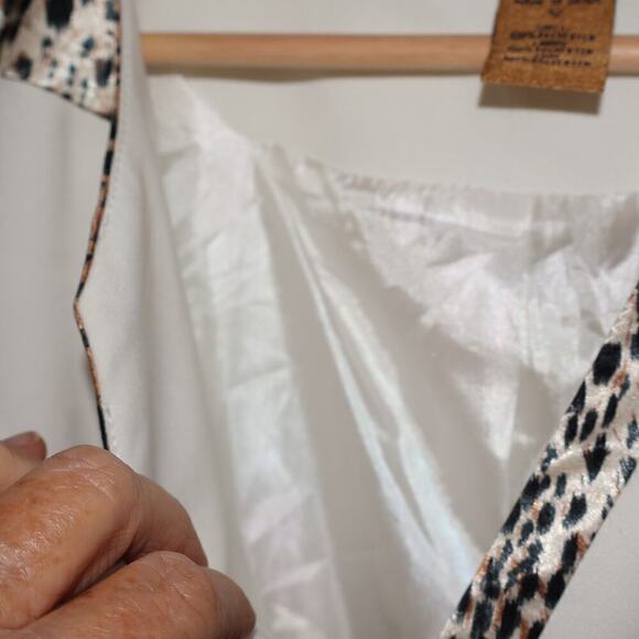 Midnight Velvet Size 12 White Jacket Animal Trip Polyester Hook Eye Lined - Picture 14 of 14